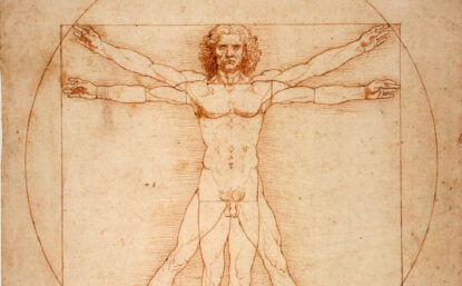 莱昂纳多·达芬奇画人圆圈内伸展手脚