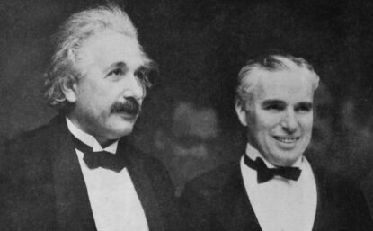 爱因斯坦和Charlie Chaplin合影